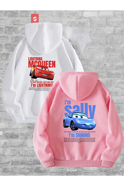 FULL TOLERANCE Unisex Siyah Beyaz I'm Sally Ve Şimşek McQueen Cars Baskılı 2'...