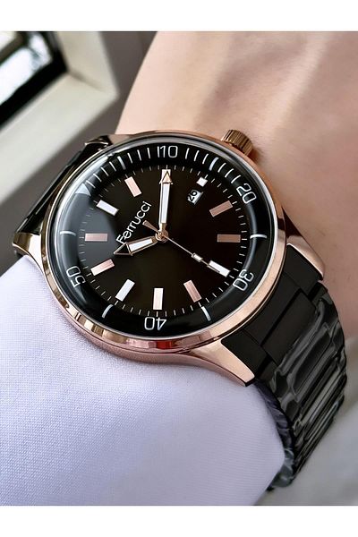 Ferrucci Men's Metal Band Wristwatch