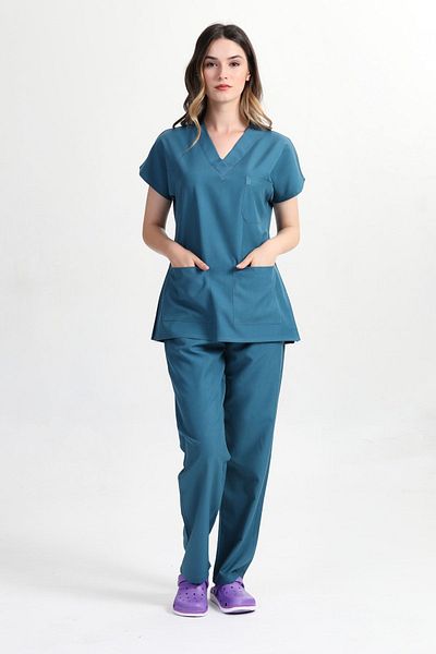 BAŞAK Unisex βενζινοκίνητο βαμβακερό Lycra Bat Sleeve Nurse and Doctor Jersey - Στολή νοσοκομείου