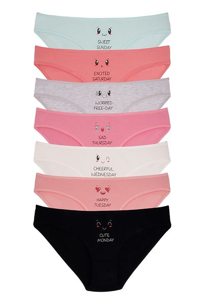 Dominant Chiloți colorați din lycra din bumbac, 7 zile, 37000-659
