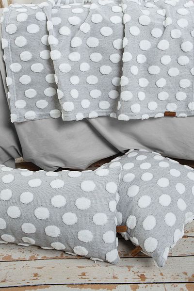HAMUR Bed Runner Throw Pillow Set Bohemian Punch Punch Pattern Bedspread Point Gray