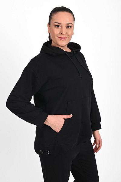 Koza Butik Γυναικείο Σετ Φούτερ με κουκούλα Plus Size 3658-23