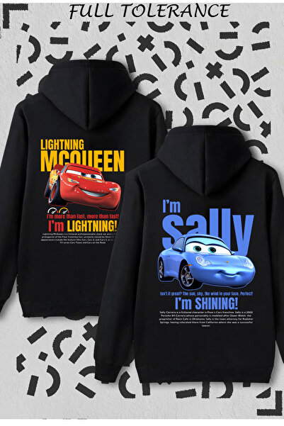 FULL TOLERANCE Unisex Siyah Beyaz I'm Sally Ve Şimşek McQueen Cars Baskılı 2'...