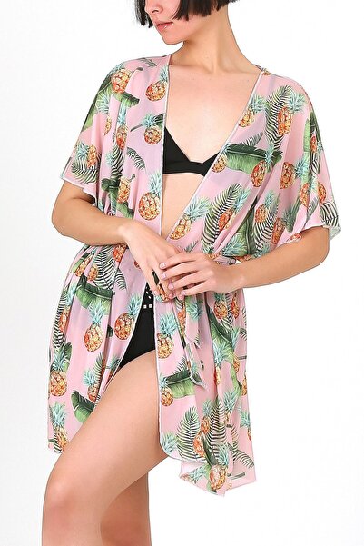 HAMUR Φόρεμα παραλίας Pareo Kimono Std Ananas Salmon