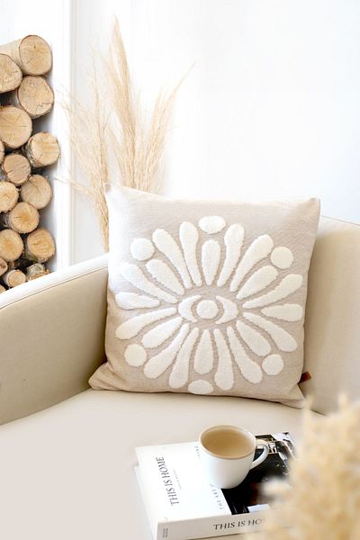 HAMUR Bohemian Special Design Punch Punch Pattern Διακοσμητικό κάλυμμα μαξιλαριού ριχτάρι Boho Beige