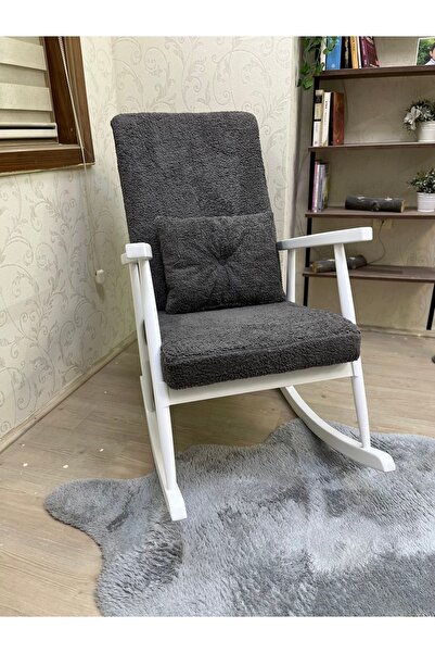 Asedia Trend Lake Teddy Antrasit Sallanan Sandalye Dinlenme Emzirme Baba Tv O...