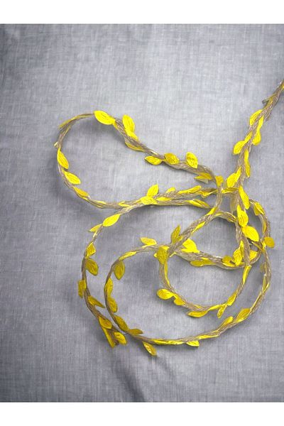 BukiroAtelier Πλεκτή κορδέλα από φύλλα γιούτας Ψάθινη κορδέλα με φύλλα Φυλλωτό σχοινί Διακοσμητική κορδέλα Κορδέλα γιούτας 2 μέτρα