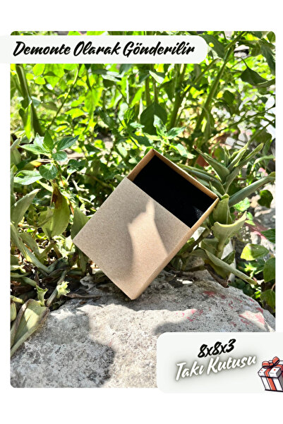 Fatih Kutu 8x8x3 - Kraft Çekmeceli Süngerli Takı Kutusu  [Demonte 25 Adet]