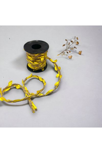 BukiroAtelier Πλεκτή κορδέλα από φύλλα γιούτας Ψάθινη κορδέλα με φύλλα Φυλλωτό σχοινί Διακοσμητική κορδέλα Κορδέλα γιούτας 2 μέτρα