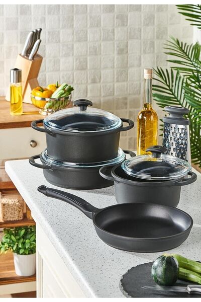 Muba Consept Siena 7 Parça Döküm Titanyum Set