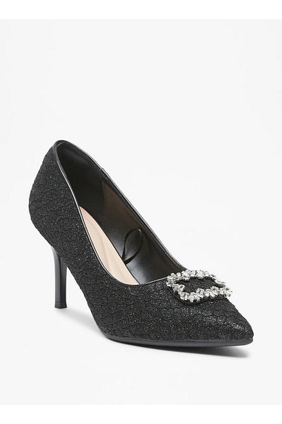 Flora Bella by Shoexpress Embellished Slip-On Pumps with Stiletto Heels