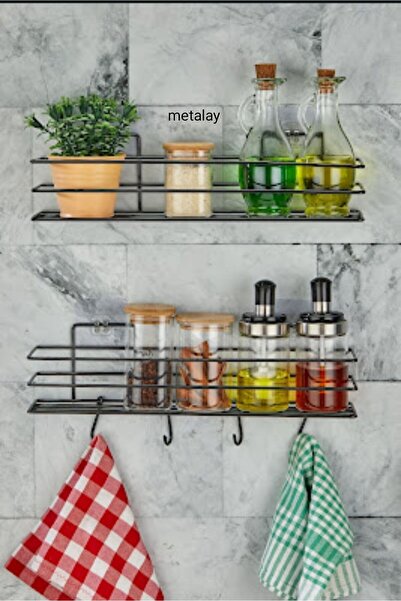 METALAY طقم لاصق مكون من 2 رف حمام ورف شامبو ومنظم حائط مع خطافات 40 سم