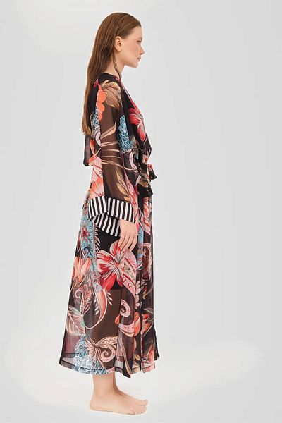 ALFASA Tulle Patterned Chiffon Pareo - Saw Design
