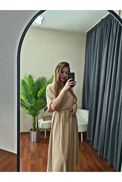 S&A Collectionn Rochie de damă cu guler dublu cu mânecă scurtă, cu talie elas...