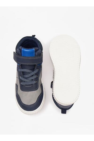 LBL by Shoexpress Stitch Detail High Top Sneakers with Hook and Loop Closure