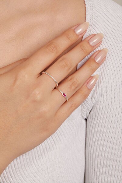 Elika Silver 925 Ayar Gümüş Burgu Model İkili Yüzük Set