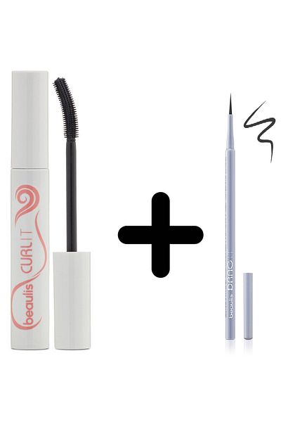 beaulis Voluminous and Curled Eyelashes + Felt Tip Eyeliner Set of 2