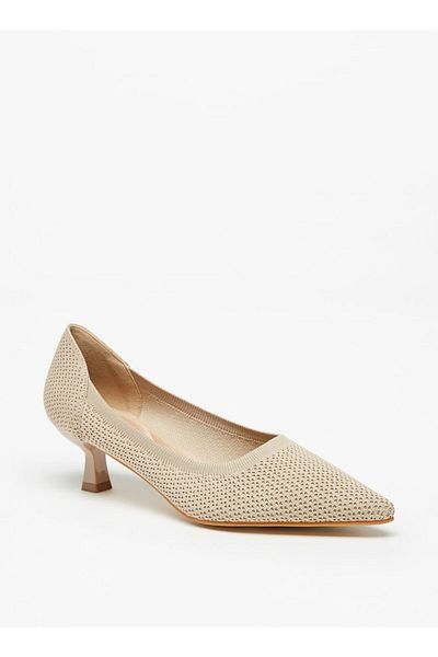 Flora Bella by Shoexpress Textured Pointed Toe Pumps with Stiletto Heels