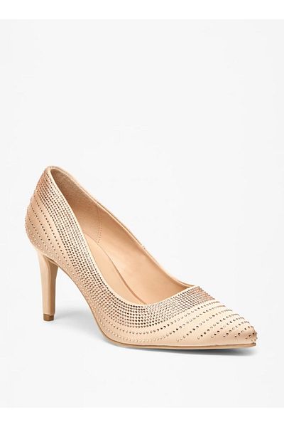 Celeste Women's Studded Slip-On Pointed Toe Pumps with Stiletto Heels