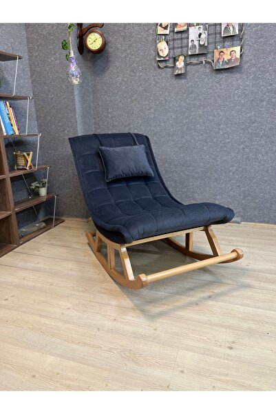 Asedia Miskin Naturel Antrasit Ahşap Sallanan Sandalye Dinlenme Emzirme Baba ...