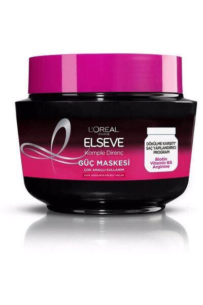 ELSEVE HAİR MASK L'ORÉAL PARİS COMPLETE RESİSTANCE ANTİ-HAİRİNG POWER MASK 300 ML CHARMS1498