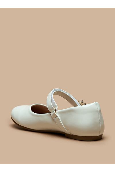 Little Missy Embellished Ballerina Shoes with Hook and Loop Closure
