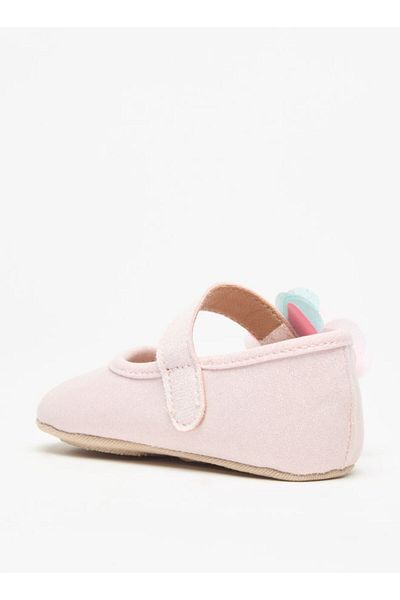 Barefeet Floral Trim Booties with Hook and Loop Closure
