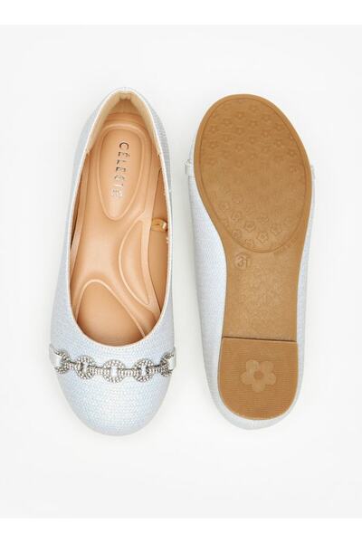 Celeste Girls' Embellished Round Toe Ballerina Shoes