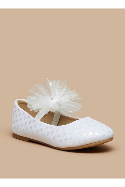 Flora Bella by Shoexpress Printed Mary Jane Shoes with Bow Applique and Elasticated Strap