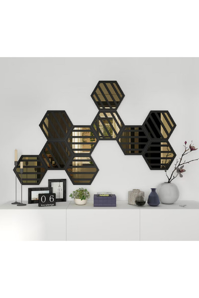 tsddekorasyon Tsd Dekorasyon Dekoratif Duvar Aynası, Petek Ayna