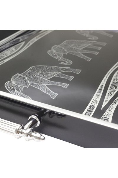 T.Concept Art Series - Rectangular Glass Surface Engagement Presentation Tea Tray Dmt382