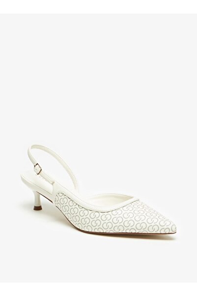 Celeste Women's All-Over Monogram Print Pumps with Buckle Closure and Kitten ...