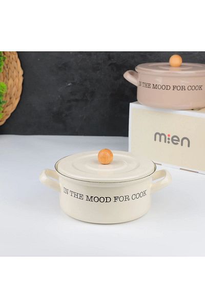 MİEN Mien 18cm - Serrated Comfortable Enamel Pot