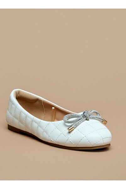 Little Missy Bow Accent Slip-On Ballerina Shoes