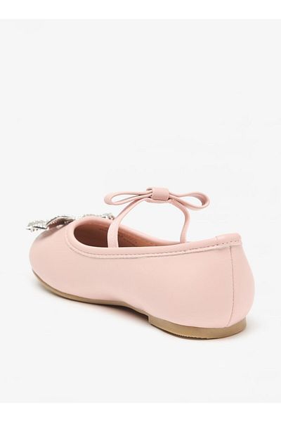 Juniors Embellished Round Toe Slip-On Ballerina Shoes