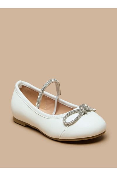 Juniors Bow Accent Slip-On Round Toe Ballerina Shoes