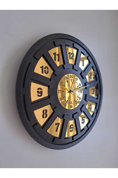 Wooden Factory Top Seller Gold Plexi Mirror Gift or Special Decorative Wall Clock to Your Home