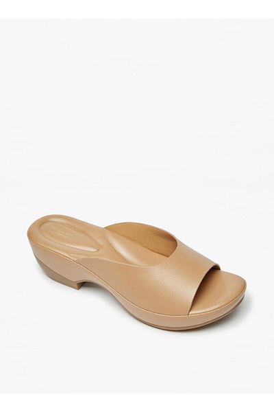 Flora Bella by Shoexpress Solid Slip-On Sandals with Block Heels