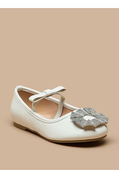 Juniors Embellished Round Toe Slip-On Ballerina Shoes