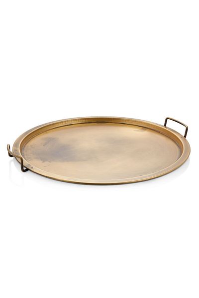 LUCKYHOMES Special Production Gold Round Presentation Tray, Vintage 3-Piece Presentation and Decorative Tray, Breakfast Tray