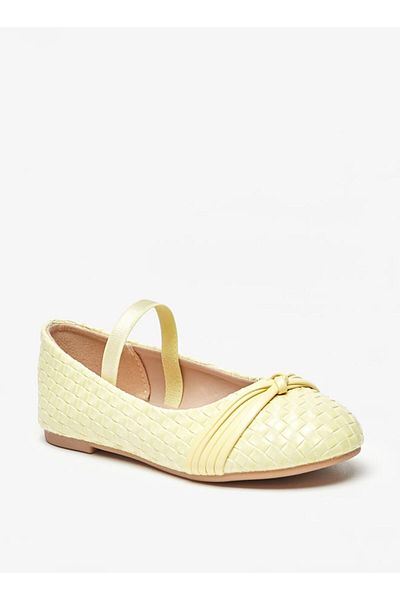 Flora Bella by Shoexpress Weave Textured Mary Jane Shoes with Elasticated Strap