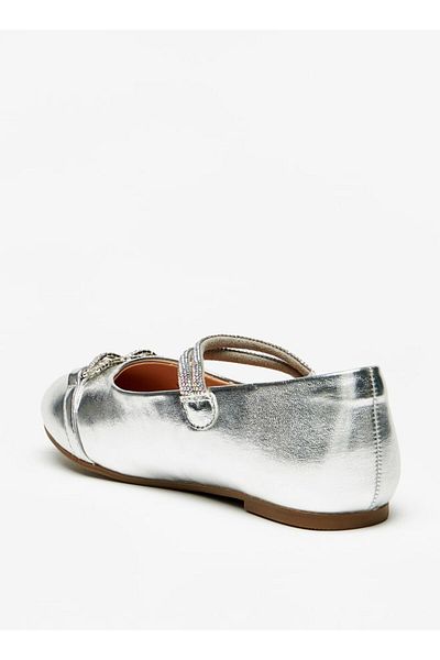 Juniors Girls' Round Toe Ballerinas Shoes with Hook and Loop Closure
