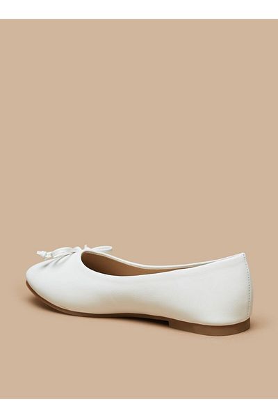 Flora Bella by Shoexpress Solid Slip-On Ballerina Shoes with Bow Applique