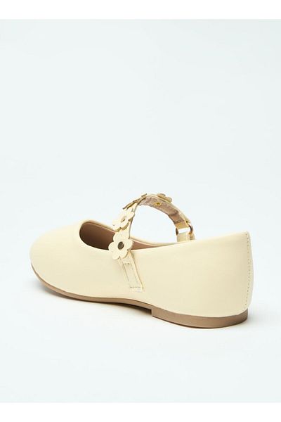 Flora Bella by Shoexpress Flower Accent Ballerina Shoes with Hook and Loop Closure