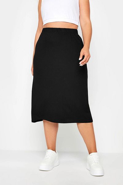 Stil Diva Fusta midi de mărime mare, confortabilă, cu talie elastică 160300