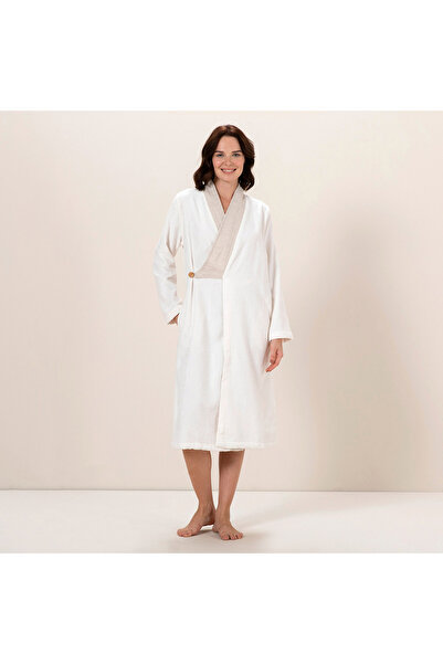 Chakra Pure Kadın Bornoz Ekru