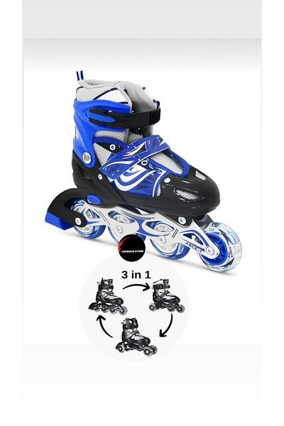 TOPROCKSTORE Lighted Kids Roller Skates Silicone Adjustable Wheel Metal Body with Numbers