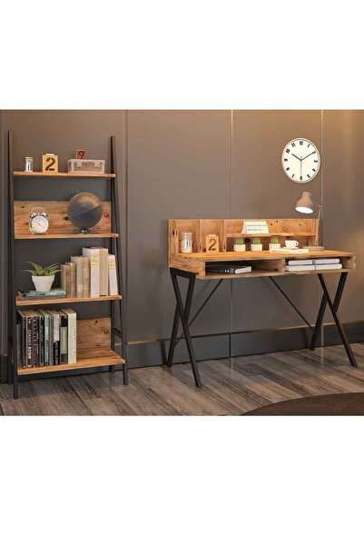 Avmpark Yanke Çalışma Masası+Kitaplık Atlantik Çam