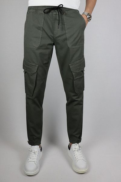 inpool Cargo Pocket Trousers with Velcro Legs, Waist Ties