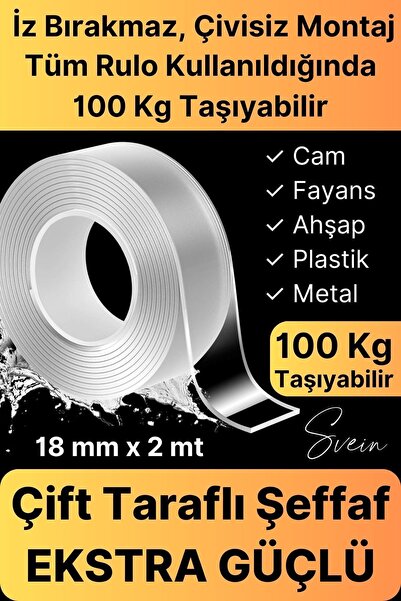 Genel Markalar 100 Kg Çift Taraflı Ekstra Güçlü Çok Amaçlı Tamir Silikon Bant...